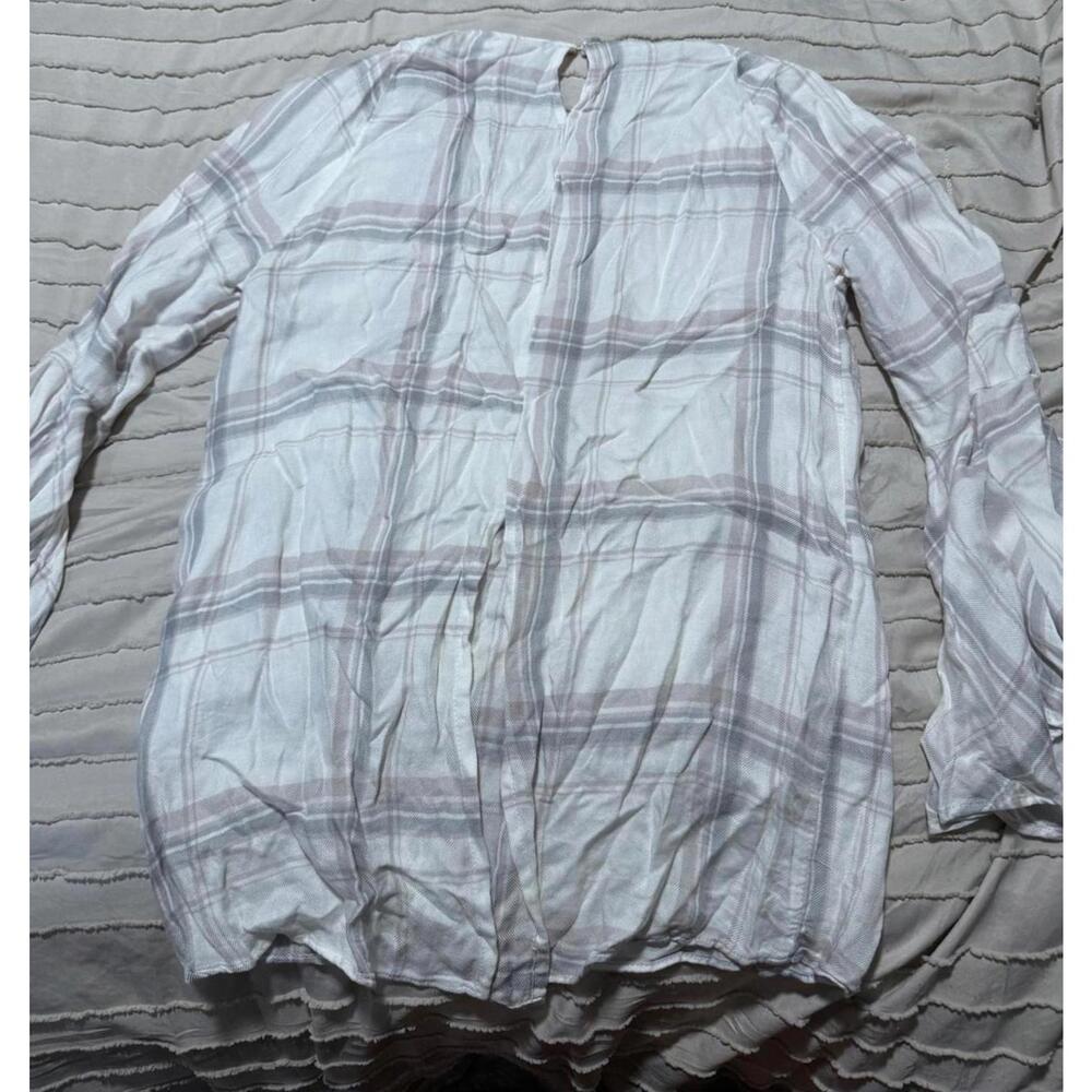 Women's Long Sleeve Plaid Button-Up Blouse